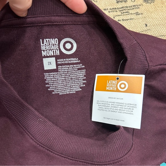 Latino Heritage Month By Sol Cotti Unisex Burgundy Crew Neck Adult Sweatshirt - Picture 8 of 13